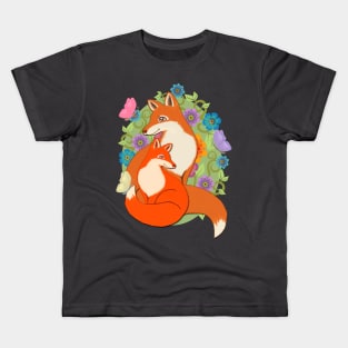 Two Foxes in a Garden Kids T-Shirt